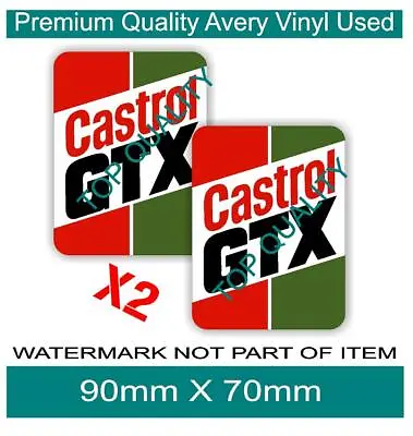 VINTAGE CASTROL GTX OIL Decal Sticker X2 Vintage HOT ROD RAT ROD Decals Stickers • $5.50