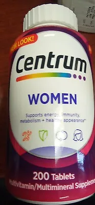 Centrum Silver Women 50+ Multimineral Vitamins - 200 Tablets Expires 06/2024 • $15