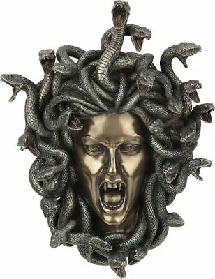 Medusa: Greek Mythology Gorgon Cold Cast Bronze Wall Mounted Mask 19cm / 7.48' • $129.99