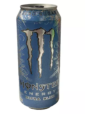 NEW MONSTER ENERGY ULTRA BLUE DRINK ZERO SUGAR 1 FULL 16 FLOZ (473mL) CAN COLLEC • $14.99