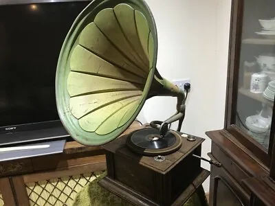 Horn Phonograph Records Player Oak Cased • £1250