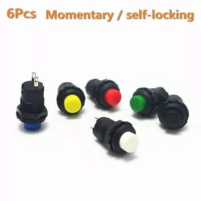 6pcs Momentary / Self-Lock Push Button Round Toggle Switch Wonderful ON/OFF • $4.99