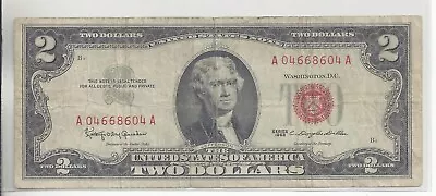 1963 $2 Red Seal U.s. Note - Legal Tender • $6