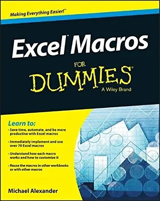 $8.03 • Buy Excel Macros For Dummies