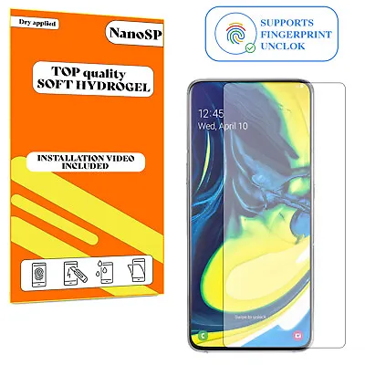 Screen Protector For Samsung Galaxy A80 Hydrogel Cover - Clear TPU FILM • £3.98