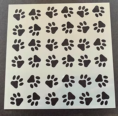 Pretty Paws Paw Print Cat Dog Animal - Mixed Media Stencil Mask Template • £2.99