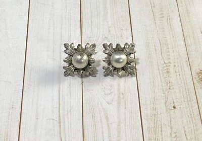 $39.95 • Buy Vintage Sterling Silver Snowflake Earrings Stud Fine 5/8 Inch