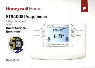 Honeywell ST9400S 1 Day 2 Channel Heating Programmer With Timer ST9400S1001 • £62.99