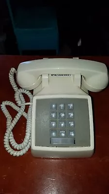 Vintage White Western Electric AT&T Push Button Desktop Phone W/Volume Handset • $30