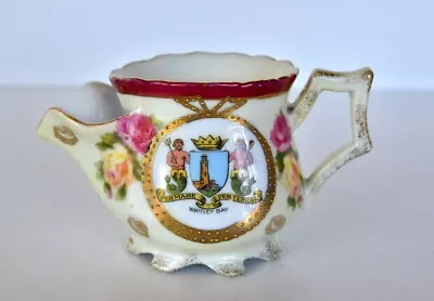 Vintage Crested Souvenir China Shaving Mug ~ Whitley Bay ~ Permare Per Terras • $20