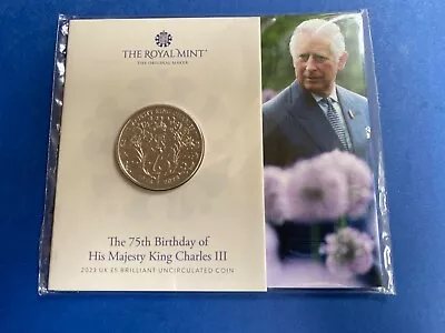 2023 King Charles III 75th Birthday BU £5 Five Pound Coin Pack By Royal Mint • £16.99