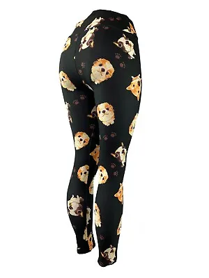 Cute Puppy Dog Faces & Paw Prints - Fun Leggings Multiple Sizes Super Soft • $12.99