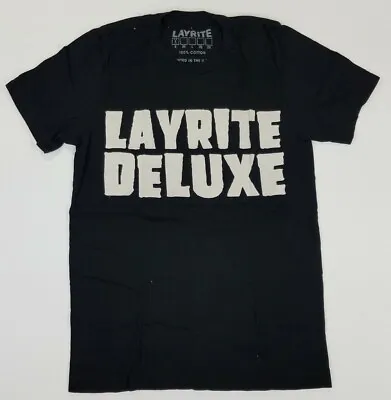 Layrite Deluxe T-Shirt Mens Size S Black Short Sleeve BARBERS Made In USA B34 • $7.99