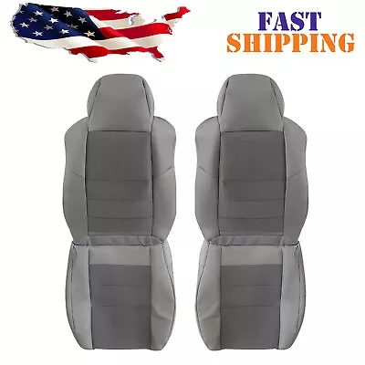 For 2003-2007 Ford F250 F350 Super Duty Driver & Passenger Cloth Seat Cover Gray • $142.99