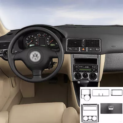 11pcs Carbon Fiber Dashboard Interior Trim For VW Golf 4 GTI Jetta MK4 1999-04 • $88.31