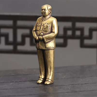 Solid Copper Chairman Mao Trinket Vintage Hand Carved Bronze Model Figurines • $9.81