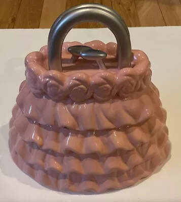 David’s Cookies -pink Ceramic  Ruffle Purse Cookie Jar - 9 Inches High • $17