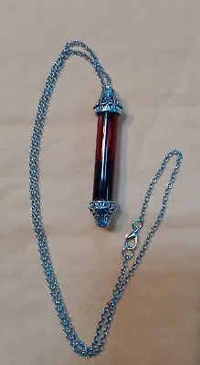Glass Vial Fake Blood Pewter Charm Necklace Gothic Vampire Costume • $14.89