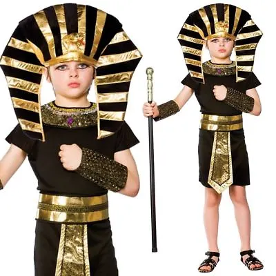 £15.99 • Buy Boys Egyptian Pharaoh King Fancy Dress Book Week Costume Historical Kids Outfit