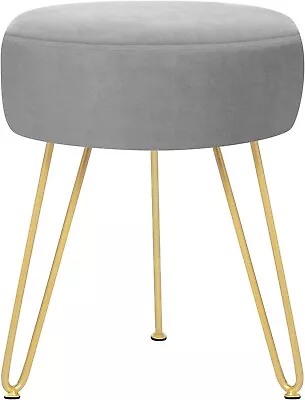 YOONIC Velvet Soft Modern Vanity Stool -Round Footrest Stool Ottoman Side Table • $44.99