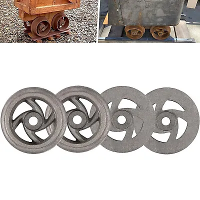 4PCS Mining Ore Car Small Track Mine Cart Wheel Cast Iron 7 1/4 Dia Fit For LG • $121.50