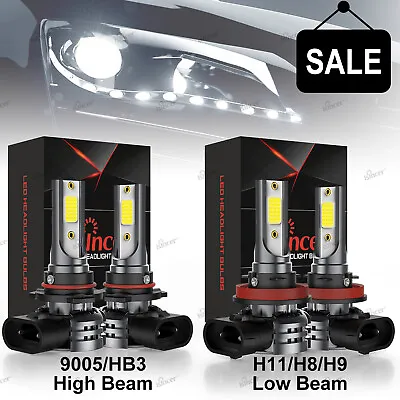 $16.99 • Buy 4x 9005+H11 LED Headlight Combo High Low Beam Bulbs Kit Super White Bright Lamps