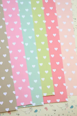 Hearts Pastel Card Stock 250gsm Printed Heart Cardstock Wedding Craft Postcard • £3.50