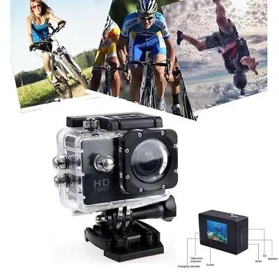 Waterproof Cycle Action Helmet DV Cam Sports Camera For Bike Motor 1080P 500W • £19.99