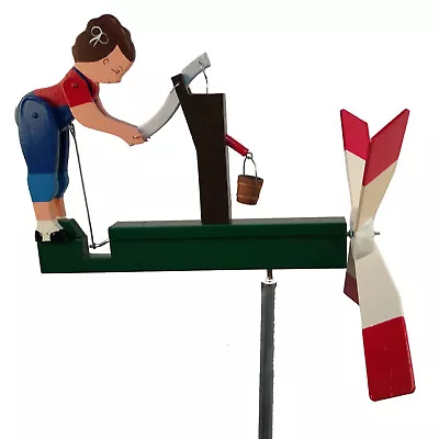 Pumper Girl Woman Hand Pumping Water Whirligig Handmade Made In USA • $117