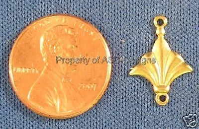 50pc Raw Brass Fleur De Lis Mardi Gras Charms 4185 • $6.89