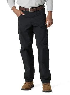 Men's Wrangler Workwear Size 42x30 BLACK Cargo 7 Pocket Pants Relaxed Fit . NWT • $25.95