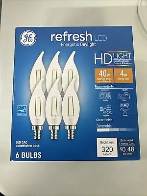 GE Refresh LED HD 40-Watt Daylight Dimmable Candle Light Bulb (6-Pack) • $14.99