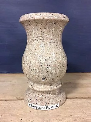 Champayne Rose Granite Monument Vase Cemetery Gravestone Memorial Flower 9x5-C  • $120