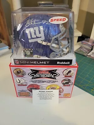 Michael Strahan Autographed New York Giants Speed Mini Helmet Beckett 35992 • $250