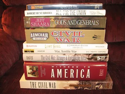 LOT OF 9 AMERICAN CIVIL WAR BOOKS (see List In Description)+FREE CIVIL WAR DVD   • $9