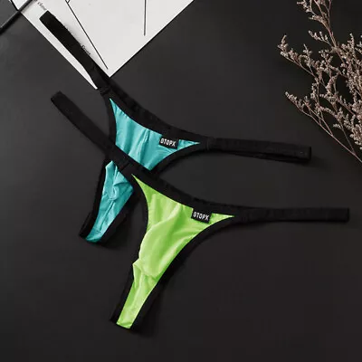 $3.65 • Buy Mens G-String Thongs Bulge Pouch Panties Micro Bikini T-back Briefs Underwear