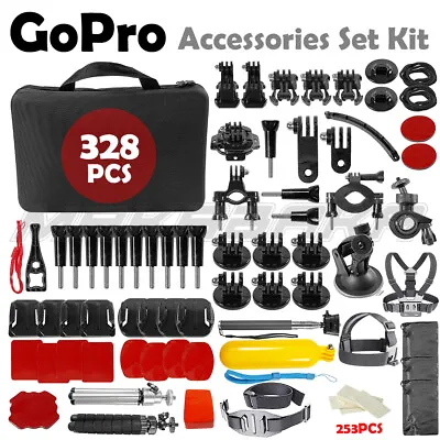 $41.99 • Buy 328 Go Pro Accessories Set Kit For Gopro Hero10 9 8 7 6 Monopod Head Chest Strap