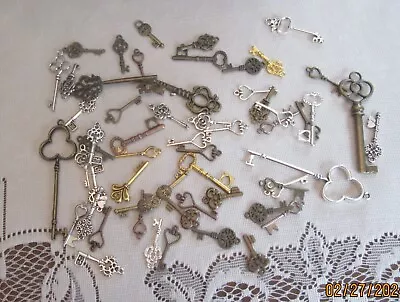Antique Style Lot Of Miniature Keys - Assorted Sizes -Charms/ Pendants/ Crafts • $12.95