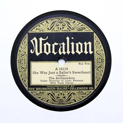 £12.95 • Buy THE AMBASSADORS  She Was Just A Sailor's Sweetheart  (E) VOCALION 15114 [78 RPM]