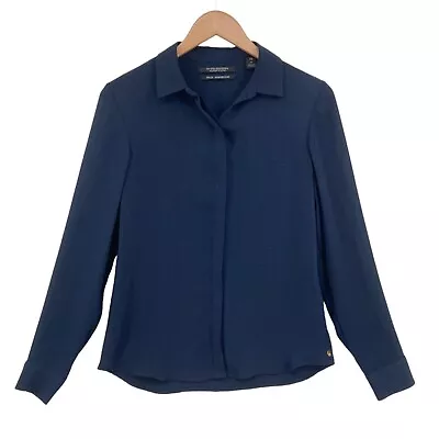 Scotch & Soda Button Up Shirt Maison Scotch Womens XS Blue Long Sleeve Collared • $23.99