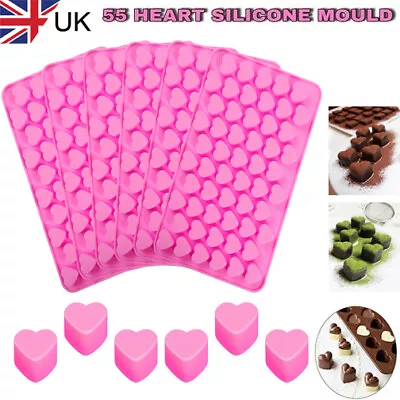 55 Wax Melt Mould Sweet Hearts Silicone Chocolate Mold Baking Valentine Jelly • £2.17