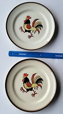 Vintage 50's Metlox Poppytrail Red Rooster 2 Pc. Set 10  Dinner Plate Dinnerware • $15.99