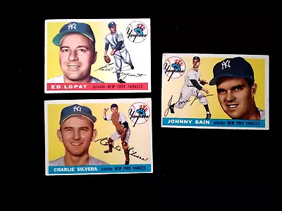 1956 Vintage Topps #109 188 193 Lopat Silvera Sain Yankees Baseball Lot 3 Nice • $16.49