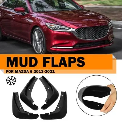 Black Car Mud Flaps Splash Guards Fender Mudguard For Mazda 6 Sedan 2013-2021 • $21.14