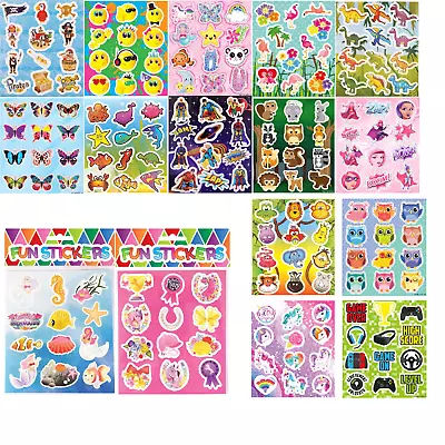 £1.29 • Buy Childrens Stickers Kids Birthday Party Sticker Sheets Bag Fillers Choose Designs