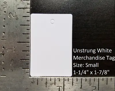 Blank White Garment Price Tags Unstrung Merchandise Jewelry Coupon Store Small  • $0.99