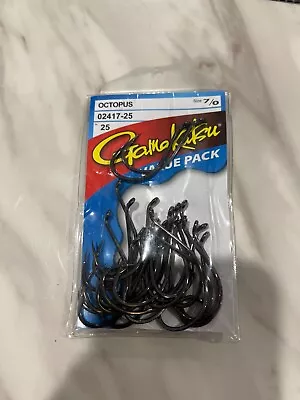 GAMAKATSU Octopus Hooks Black Value Pack 25Pk Pick Your Own Size • $22