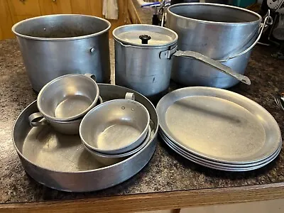 $37 • Buy Vintage Campers 14 Pc. Aluminum Cook Kit, Stackable, Carry Handle, Clean