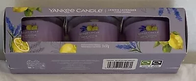 Yankee Candle - Mini Scented Lemon Lavender Candles X 3 (37g Each) New & Sealed • £7.95