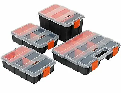 4pc Storage Organiser Box For Screws Nails Nuts Craft Carry Case Tool Box • £14.39